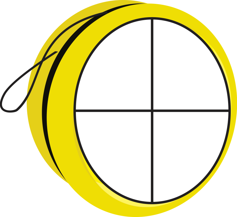 Yo-yo with 4 equal parts and 0 parts are filled in.