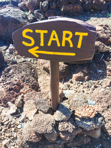 Trail head Start Sign, Big Island, Hawaii USA