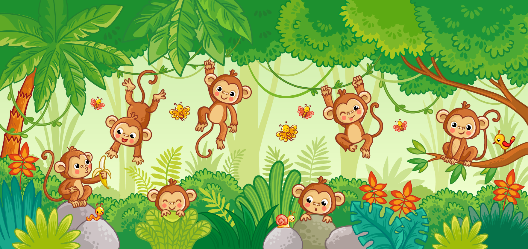 Monkeys in the jungle