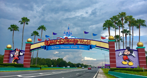 Orlando, Florida, USA - July 29, 2016: Entrance of Walt Disney World near Orlando.