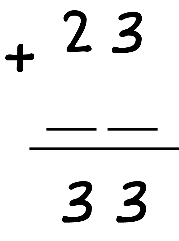 23 + _ _ = 33