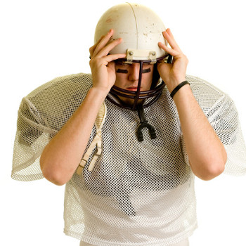 football player in gear