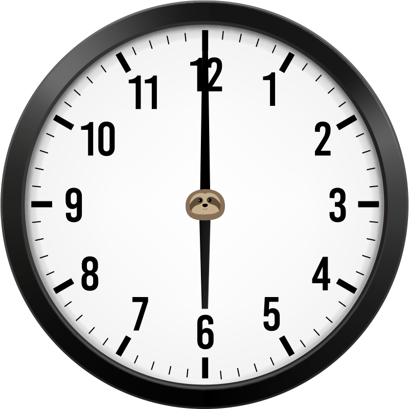analog clock showing 6:00