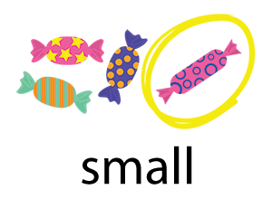 small pieces of candy with the small pink piece of candy too