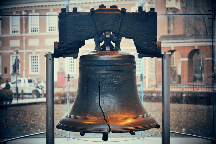 Liberty Bell and Independence Hall in Philadelphia