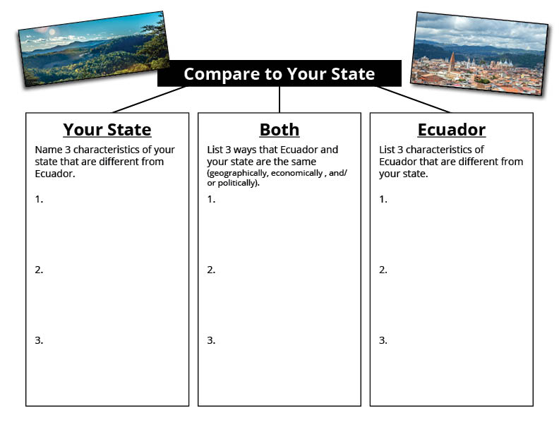 comparison chart from graphic organizer