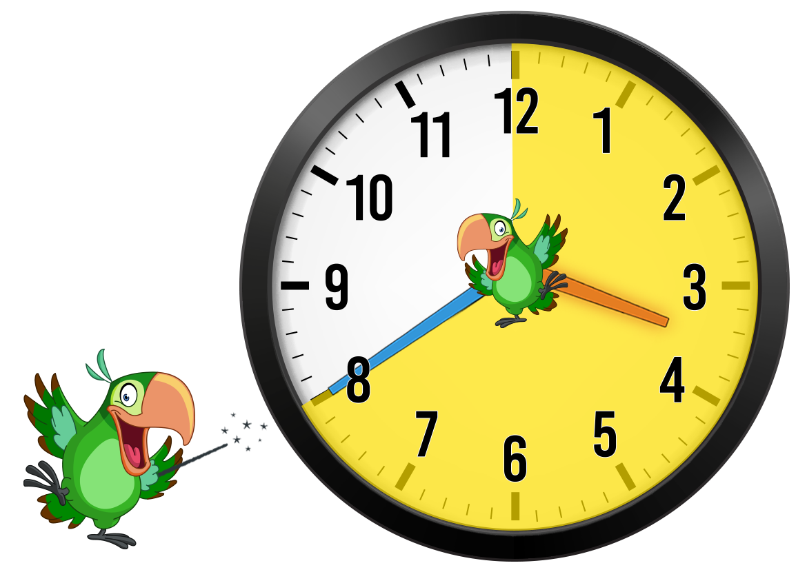 clock set to 3:40 with 40 minutes shaded