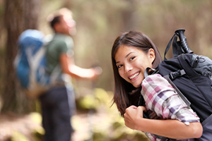 Girl with backpack