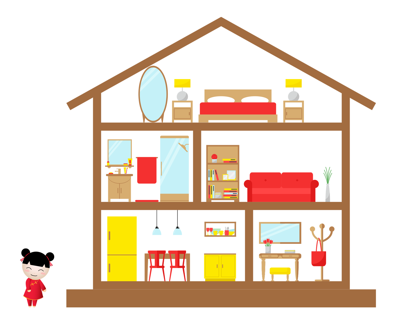 dollhouse and doll