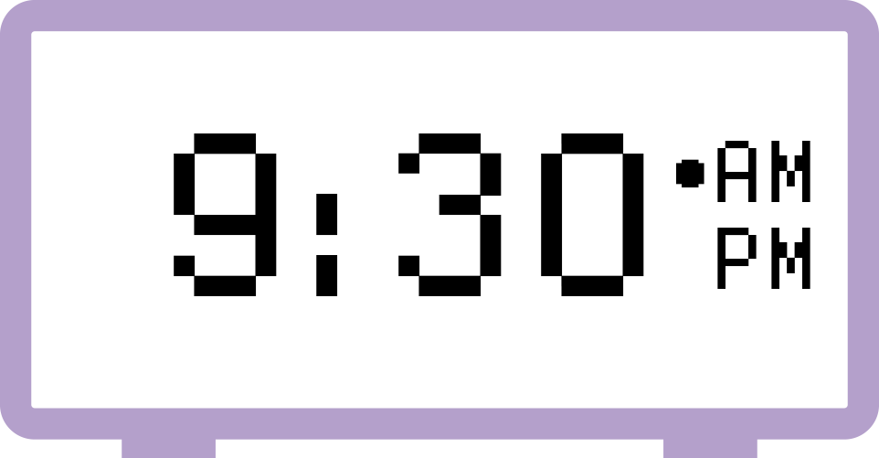 digital clock displaying 9:30 a.m.