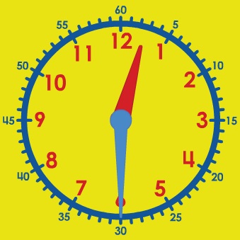 clock showing 12:30