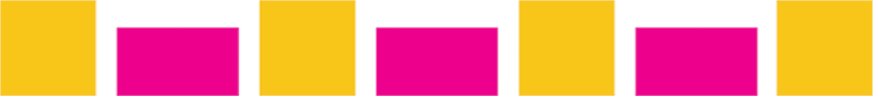 row of alternating yellow squares and pink rectangles with another yellow square at the end