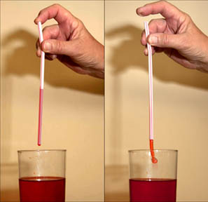 Straws demonstrating air pressure