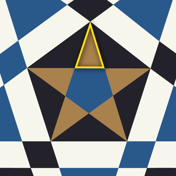 a triangle in the tapestry pattern.