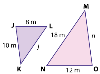 corresponding sides in two similar triangles