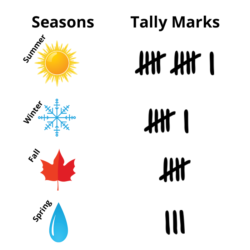 Summer: 11. Winter: 6. Fall: 5. Spring: 3.