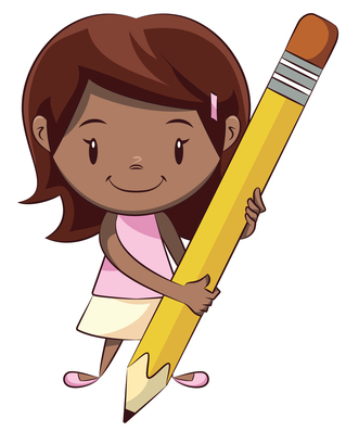 girl with pencil