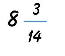 Eight and three fourteenths.