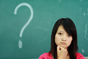 student with question mark