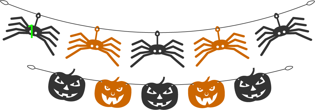 10 halloween decorations: Counting 1