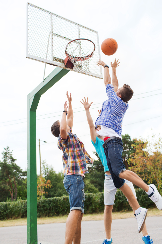 People playing basketball