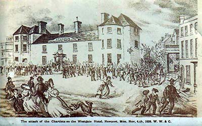 The attack of the Chartists on the Westgate Hotel, Newport