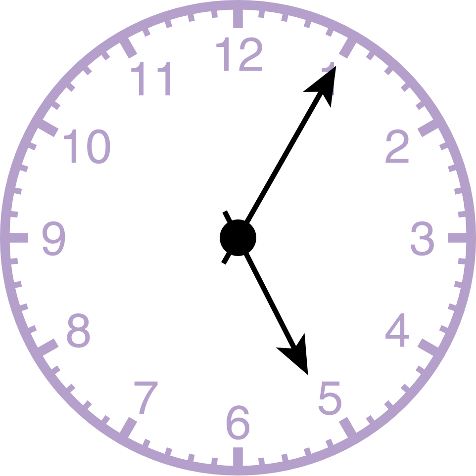 analog clock displaying 5:05