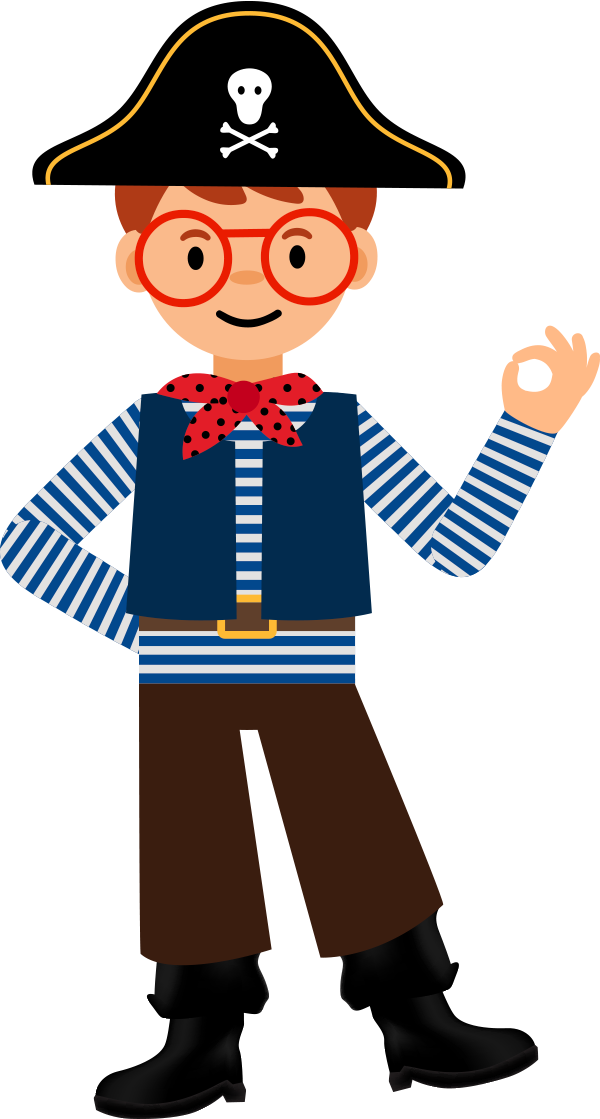 Logan dressed as a pirate