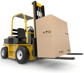 Forklift with cargo