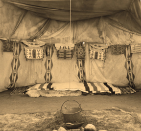 Interior of an indian tent