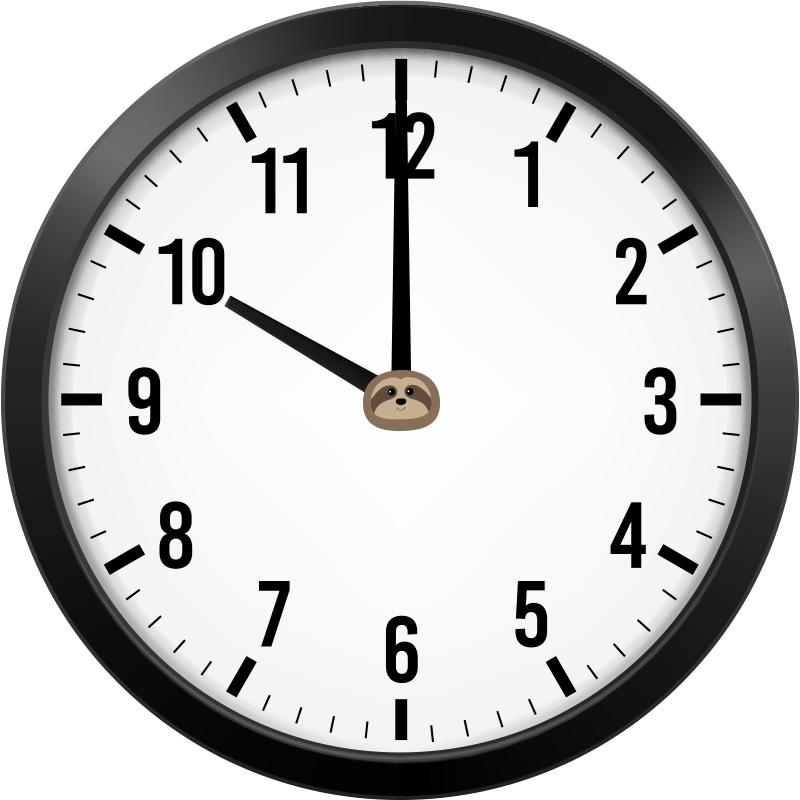 analog clock showing 10:00