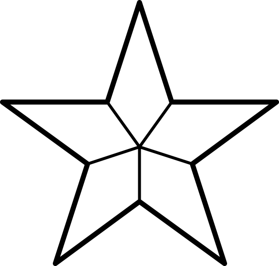 star partitioned into 5 equal parts