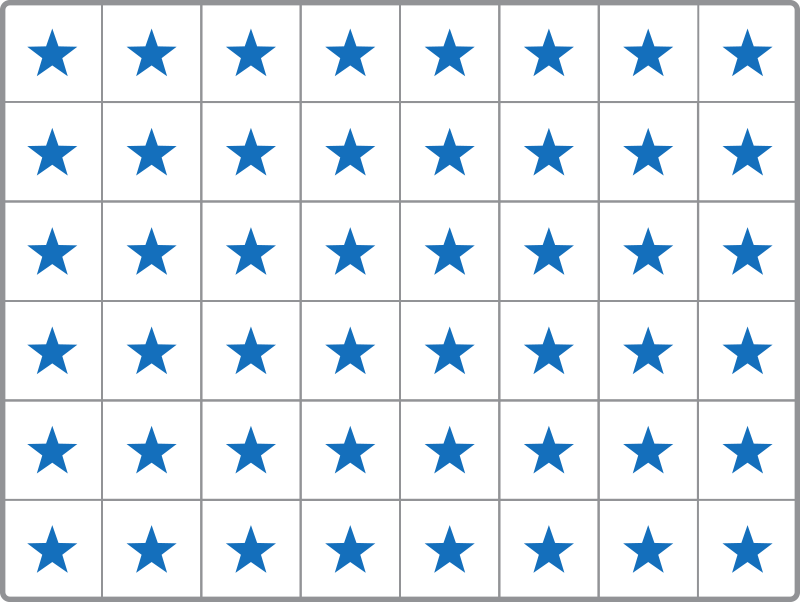 array of six by nine