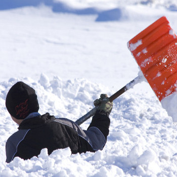person shoveling snow