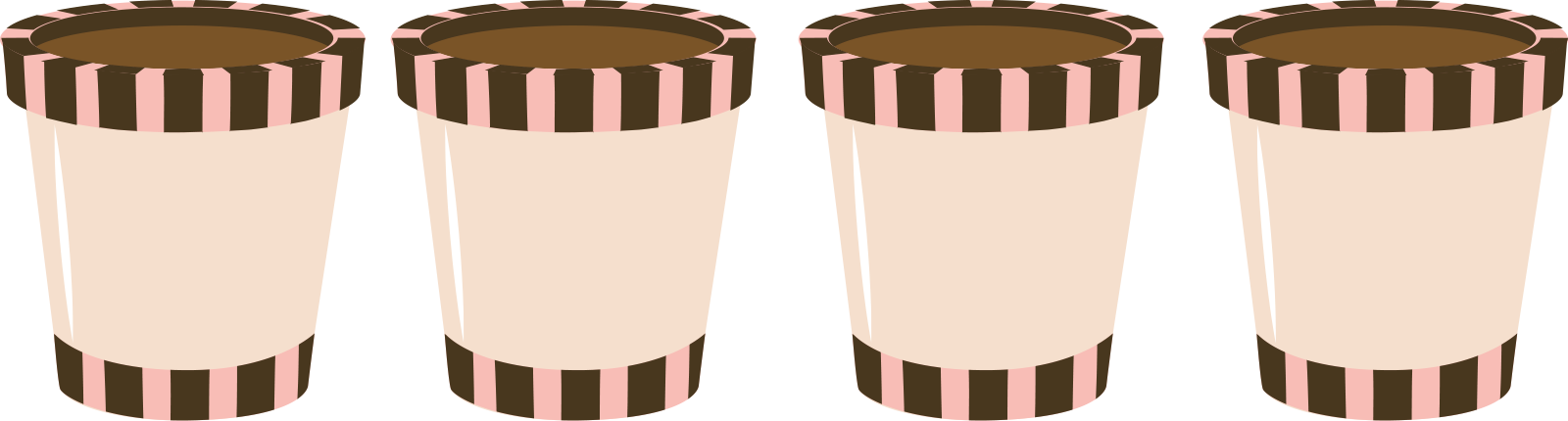 4 ice cream containers