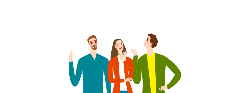 People talking and thinking.