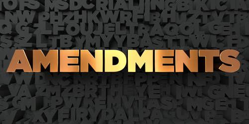 Amendments - Gold text on black background