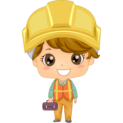 little boy with a toolbox