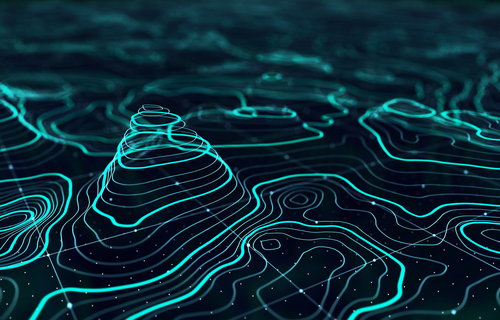 3D Topographic map background concept