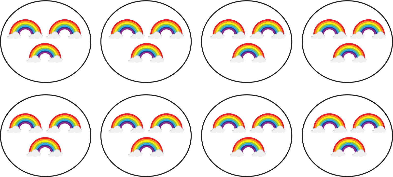 eight groups of three