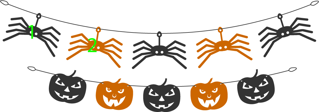 10 halloween decorations: Counting 1, 2