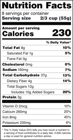 FDA Nutrition Facts Label