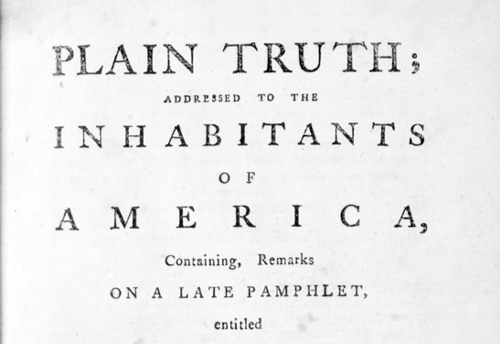 Thomas Paine's (1737-1809) radical pamphlet, "Common Sense"