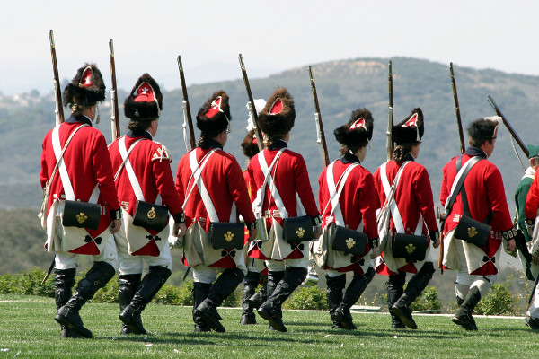 British soldiers marching