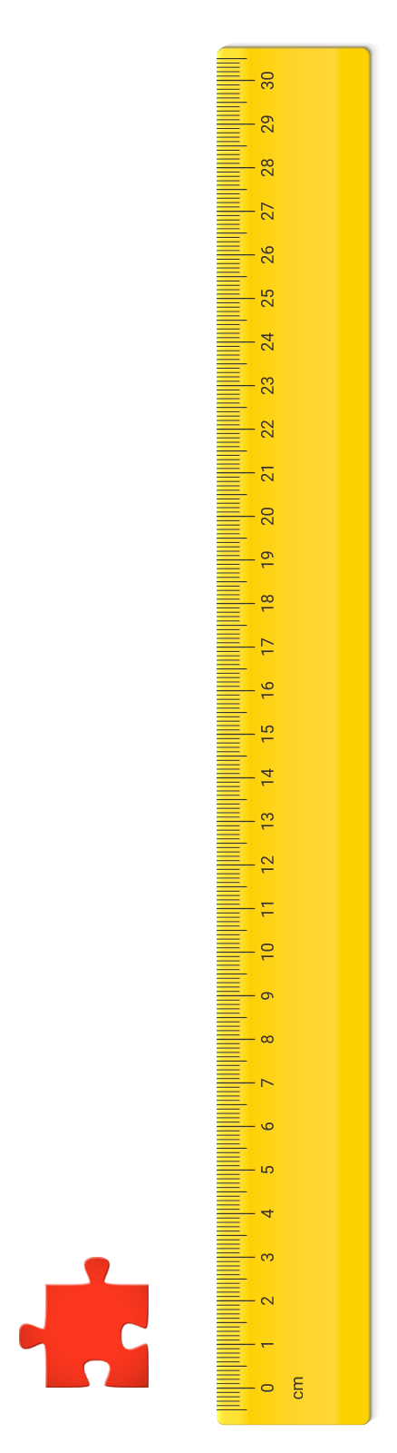 puzzle piece next to ruler