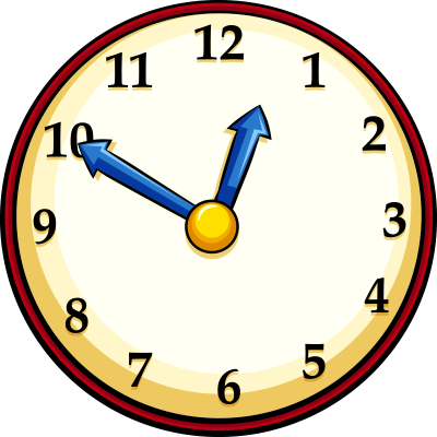 clock showing 12:50