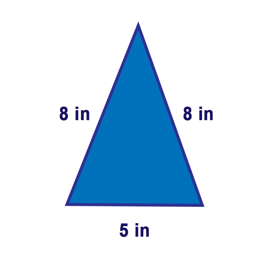 Triangle with sides labelled 8 in., 8 in., and 8 in.