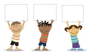 children holding signs