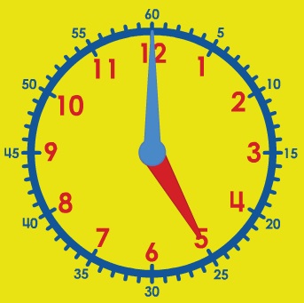 clock showing 5:00