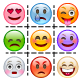 a 3 by 3 grid of emoticons, divided up with lines